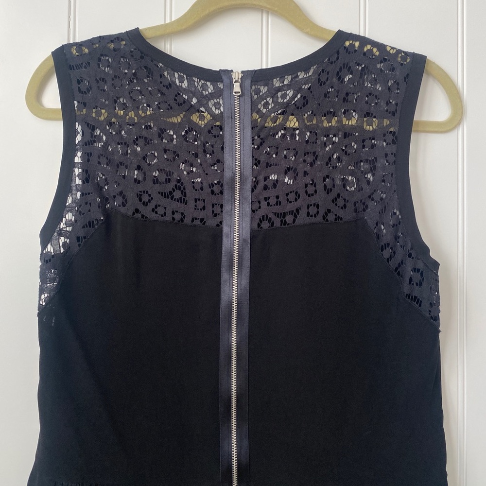 Rebecca Taylor Lace Peplum Top with Back Zipper, size 8